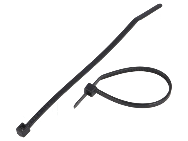 Kabelbinder; L: 100mm; W: 2,5mm; polyamide; 80N; zwart; Ømax: 22mm Kabelbinder; L: 100mm; W: 2,5mm; polyamide; 80N; zwart; Ømax: 22mm